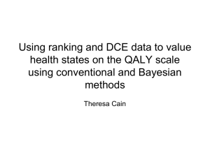Using ranking and DCE data to value using conventional and Bayesian methods