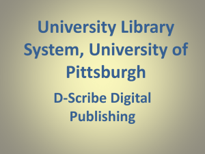 University Library System, University of Pittsburgh D-Scribe Digital
