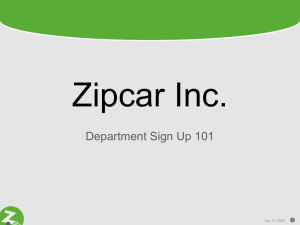 Zipcar Inc. Department Sign Up 101 July 17, 2016