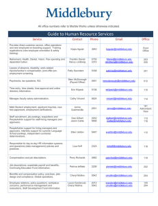 Guide to Human Resource Services Service Contact Phone