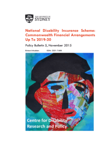 Centre for Disability Research and Policy Commonwealth Financial Arrangements