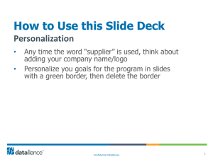 How to Use this Slide Deck Personalization