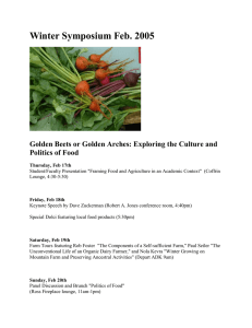 Winter Symposium Feb. 2005  Politics of Food