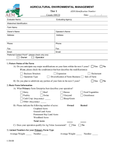 AGRICULTURAL ENVIRONMENTAL MANAGEMENT Tier 1 County SWCD