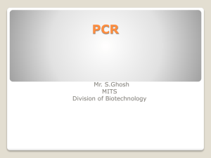 PCR Mr. S.Ghosh MITS Division of Biotechnology