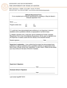 Methods Requirement Form Graduate Application Form