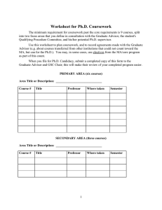 Worksheet for Ph.D. Coursework