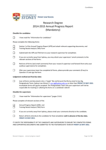Research Degree 2014-2015 Annual Progress Report (Mandatory)