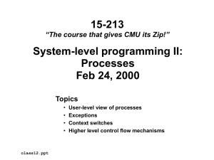 15-213 System-level programming II: Processes Feb 24, 2000