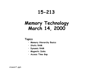15-213 Memory Technology March 14, 2000 Topics