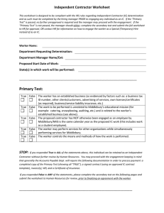 Independent Contractor Worksheet