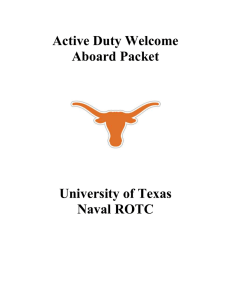 Active Duty Welcome Aboard Packet  University of Texas