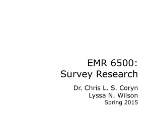 EMR 6500: Survey Research Dr. Chris L. S. Coryn Lyssa N. Wilson