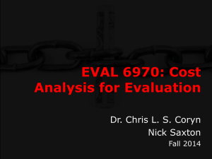 EVAL 6970: Cost Analysis for Evaluation Dr. Chris L. S. Coryn Nick Saxton