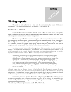   Writing reports Writing
