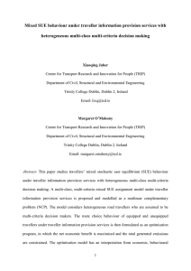 Mixed SUE behaviour under traveller information provision services with