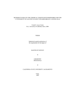 METHODS TO ISOLATE THE CHEMICAL CONSTITUENTS RESPONSIBLE FOR THE LIGUSTICUM GRAYI