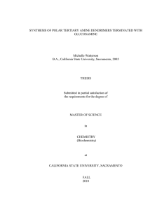 SYNTHESIS OF POLAR TERTIARY AMINE DENDRIMERS TERMINATED WITH GLUCOSAMINE Michelle Watterson