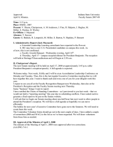 Approved . Indiana State University April 8, Minutes. Faculty Senate 2007-08