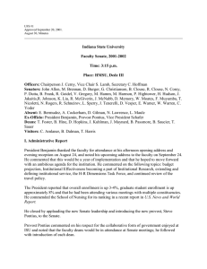 Indiana State University Faculty Senate, 2001-2002 Time: 3:15 p.m.