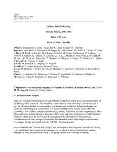 Indiana State University Faculty Senate, 2001-2002 Time: 3:15 p.m.