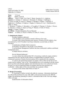 UFS#2 Indiana State University Approved October 20, 2005. Faculty Senate 2005-06