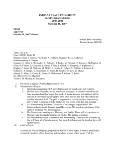 INDIANA STATE UNIVERSITY Faculty Senate Minutes 2007-2008 October 18, 2007