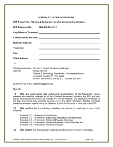 – FORM OF PROPOSAL SCHEDULE C