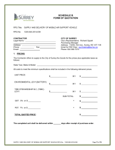 SCHEDULE B FORM OF QUOTATION