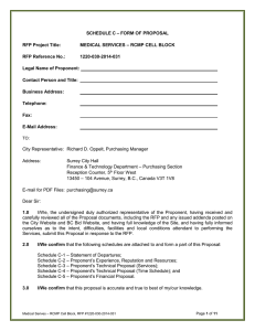 – FORM OF PROPOSAL SCHEDULE C – RCMP CELL BLOCK