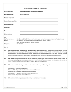 – FORM OF PROPOSAL SCHEDULE C