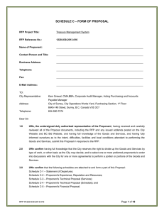 – FORM OF PROPOSAL SCHEDULE C