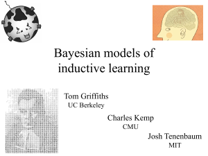 Bayesian models of inductive learning Tom Griffiths Charles Kemp