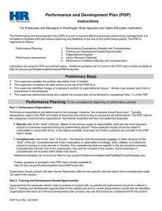 Performance and Development Plan (PDP) Instructions