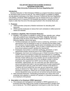 VOLUNTARY REDUCTION IN WORK SCHEDULE PROGRAM GUIDELINES