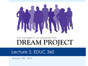 Lecture 2, EDUC 360 January 13th,  2013
