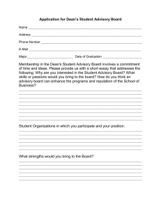 Application for Dean’s Student Advisory Board