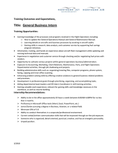 Title:  General Business Intern Training Outcomes and Expectations,  o