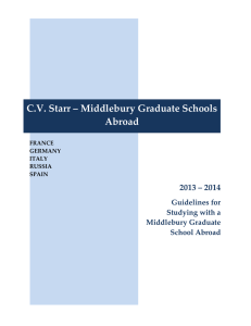 C.V. Starr – Middlebury Graduate Schools Abroad 2013 – 2014