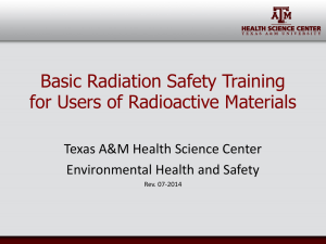 Basic Radiation Safety Training for Users of Radioactive Materials