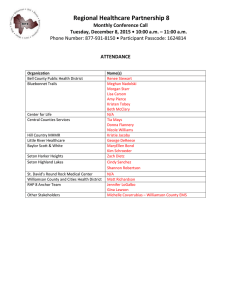 Regional Healthcare Partnership 8  Monthly Conference Call