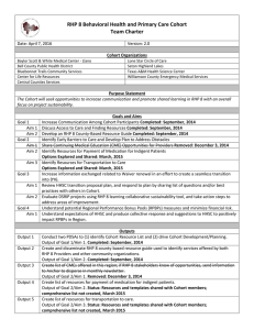 RHP 8 Behavioral Health and Primary Care Cohort Team Charter  Cohort Organizations