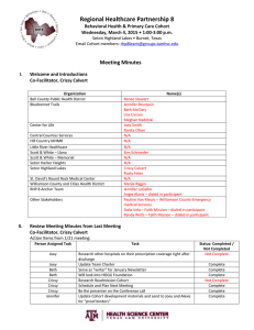 Regional Healthcare Partnership 8  Meeting Minutes