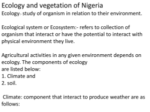 Ecology and vegetation of Nigeria