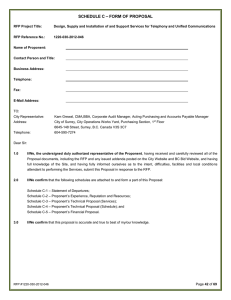 – FORM OF PROPOSAL SCHEDULE C