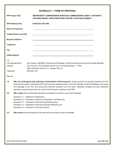 – FORM OF PROPOSAL SCHEDULE C