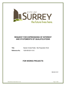 REQUEST FOR EXPRESSIONS OF INTEREST AND STATEMENTS OF QUALIFICATIONS FOR WORKS PROJECTS