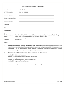 – FORM OF PROPOSAL SCHEDULE C