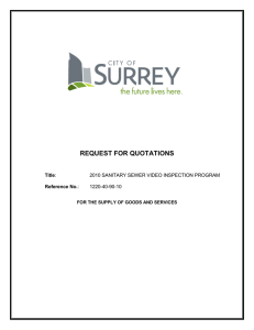 REQUEST FOR QUOTATIONS  2010 SANITARY SEWER VIDEO INSPECTION PROGRAM 1220-40-90-10