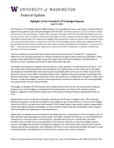 Federal Update Highlights of the President’s FY14 Budget Request